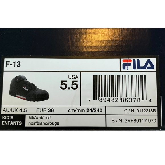 Kid's FILA F-13 Hi-Top Shoes - Size 5.5 - Picture 3 of 14